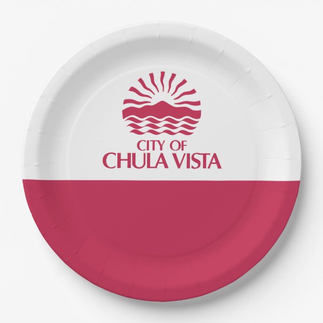 Flagge von Chula Vista (Kalifornien) Pappteller (Vorderseite)