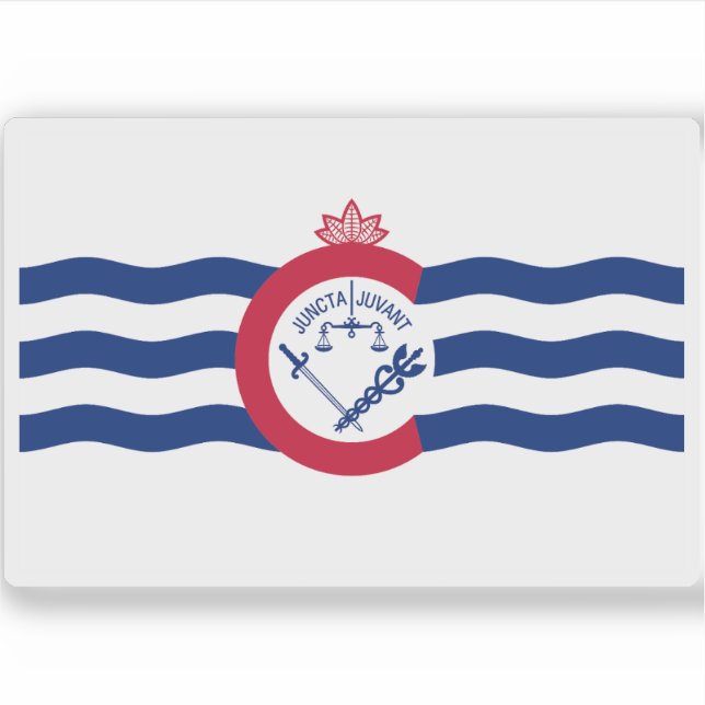 Flagge von Cincinnati, Ohio Aufkleber (Vorderseite)