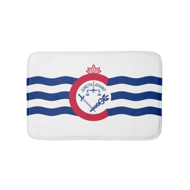 Flagge von Cincinnati, Ohio Badezimmermatte Badematte (Vorderseite)