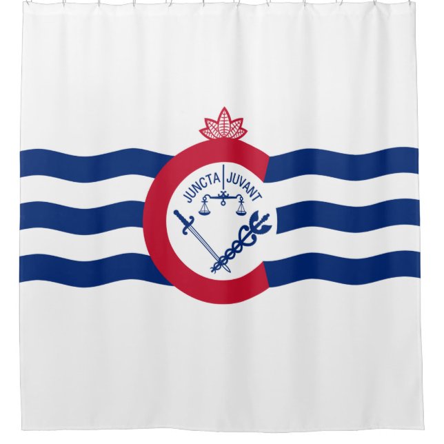 Flagge von Cincinnati (Ohio) Duschvorhang (Vorderseite)