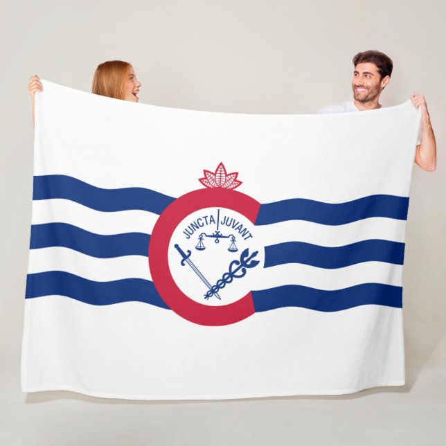 Flagge von Cincinnati (Ohio) Fleecedecke (Beispiel)