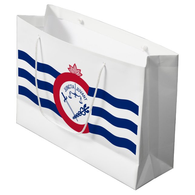 Flagge von Cincinnati, Ohio Große Geschenktasche Große Geschenktüte (Vorderseite Schrägansicht)
