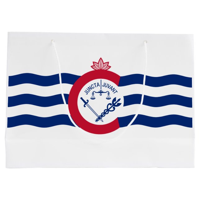 Flagge von Cincinnati (Ohio) Große Geschenktüte (Rückseite)