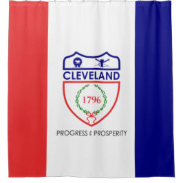 Flagge von Cleveland (Ohio) Duschvorhang