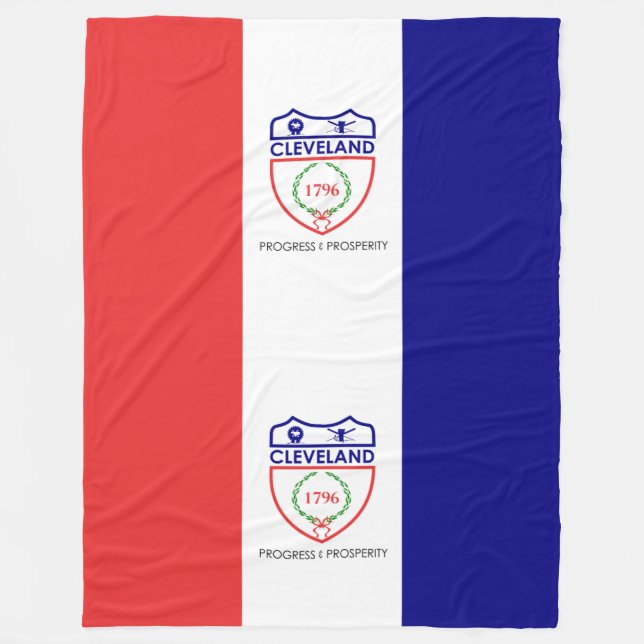 Flagge von Cleveland, Ohio Fleece-Decke Fleecedecke (Vorderseite)