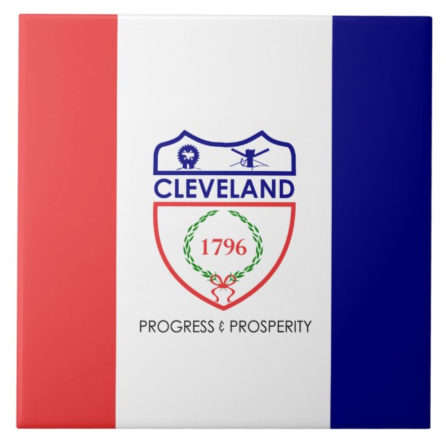 Flagge von Cleveland (Ohio) Fliese (Vorderseite)