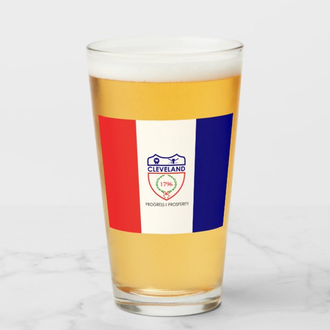 Flagge von Cleveland (Ohio) Glas (Vorne (Gefüllt))