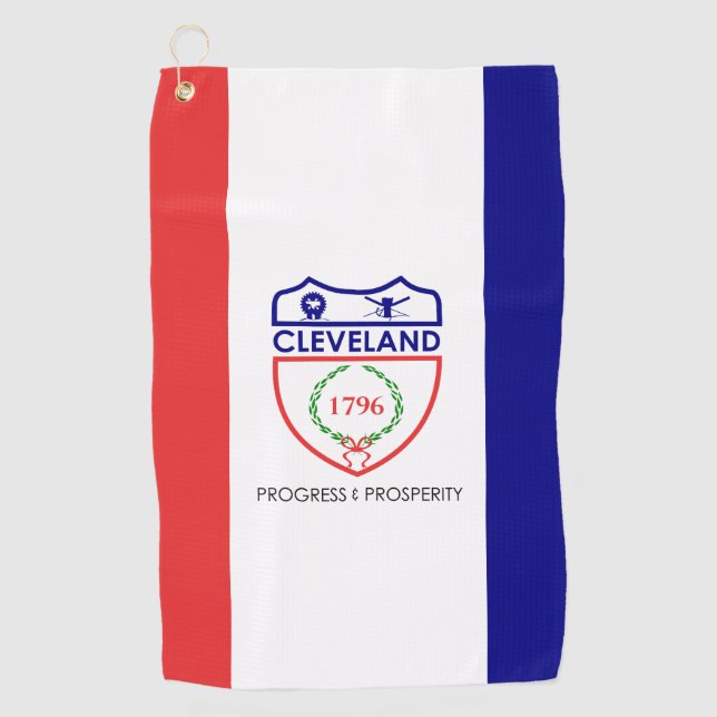 Flagge von Cleveland, Ohio Golfhandtuch (Vorderseite)