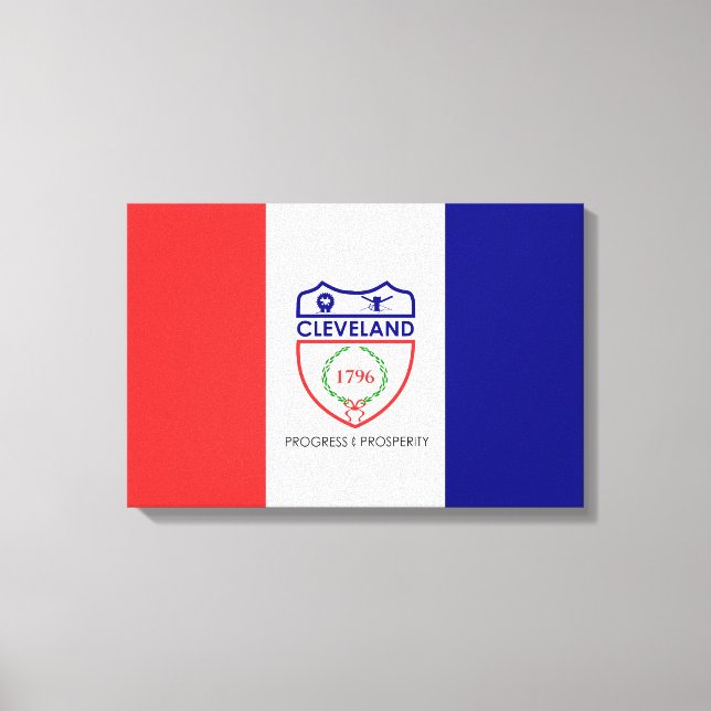 Flagge von Cleveland (Ohio) Leinwanddruck (Vorderseite)