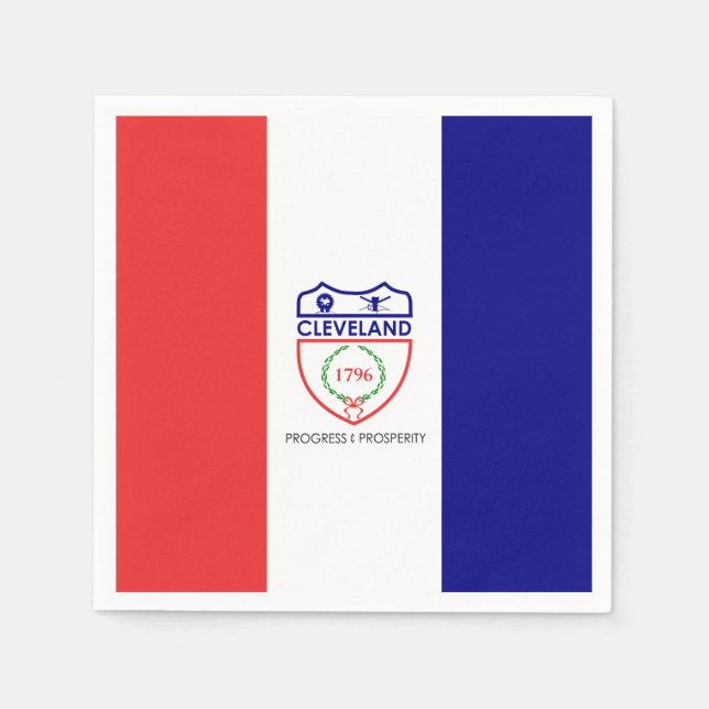 Flagge von Cleveland, Ohio Napkins Serviette (Vorderseite)