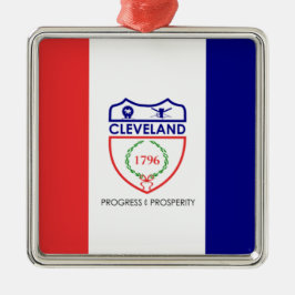 Flagge von Cleveland (Ohio) Ornament Aus Metall