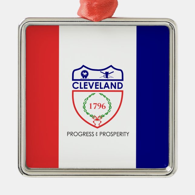 Flagge von Cleveland (Ohio) Ornament Aus Metall (Vorne)