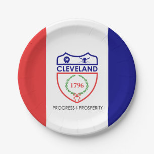 Flagge von Cleveland, Ohio-Papierplatte Pappteller