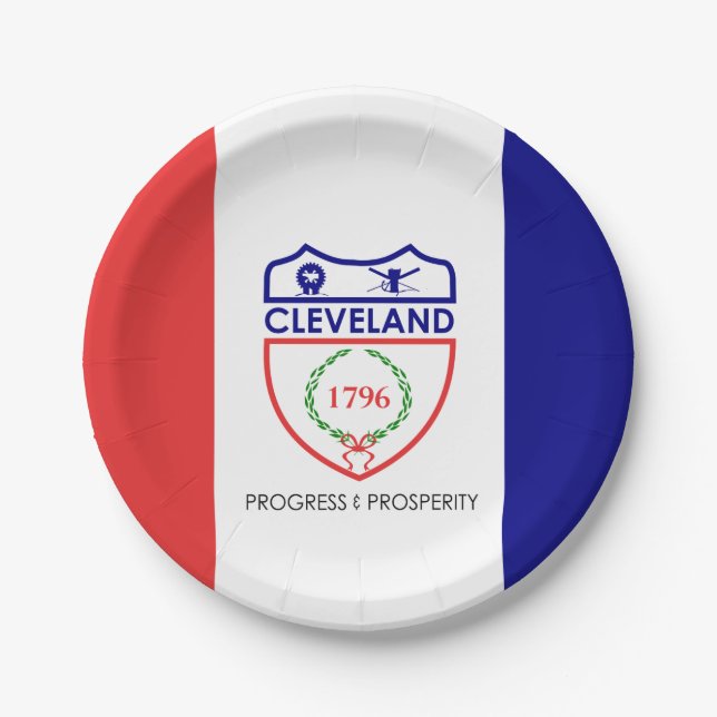 Flagge von Cleveland, Ohio-Papierplatte Pappteller (Vorderseite)