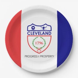 Flagge von Cleveland (Ohio) Pappteller