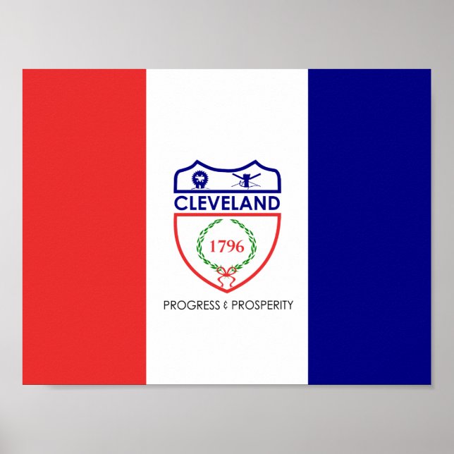 Flagge von Cleveland, Ohio Poster (Vorne)