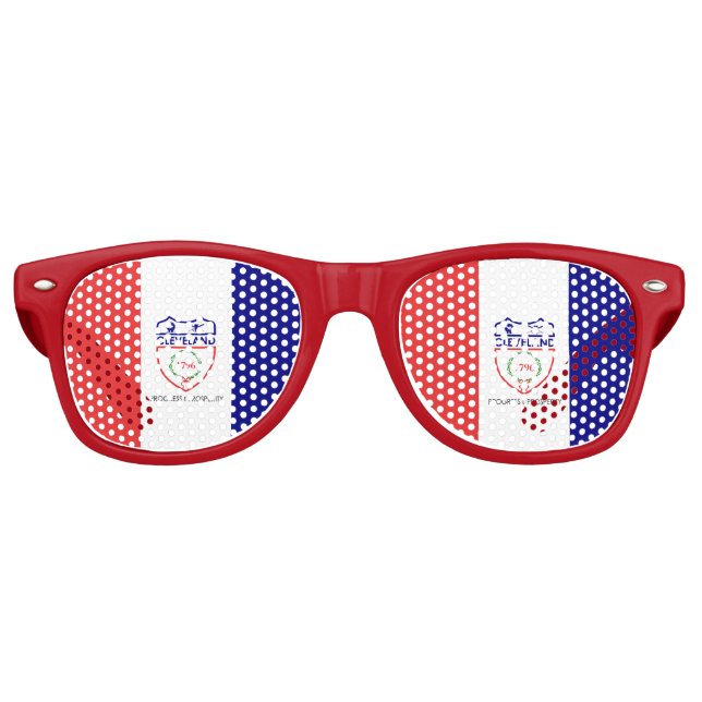Flagge von Cleveland, Ohio Retro-Sonnenbrille Partybrille (Vorderseite)