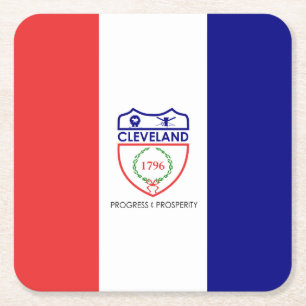 Flagge von Cleveland, Ohio Square-Papieruntersetze Rechteckiger Pappuntersetzer