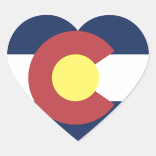 Flagge von Colorado Herz-Aufkleber