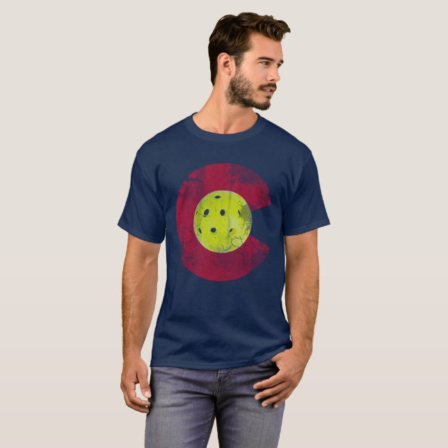 Flagge von Colorado Pickleball T-Shirt (Vorne ganz)