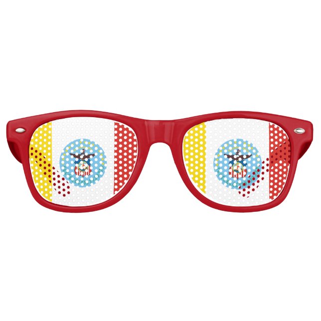 Flagge von Columbus, Ohio Retro-Sonnenbrille Partybrille (Vorderseite)