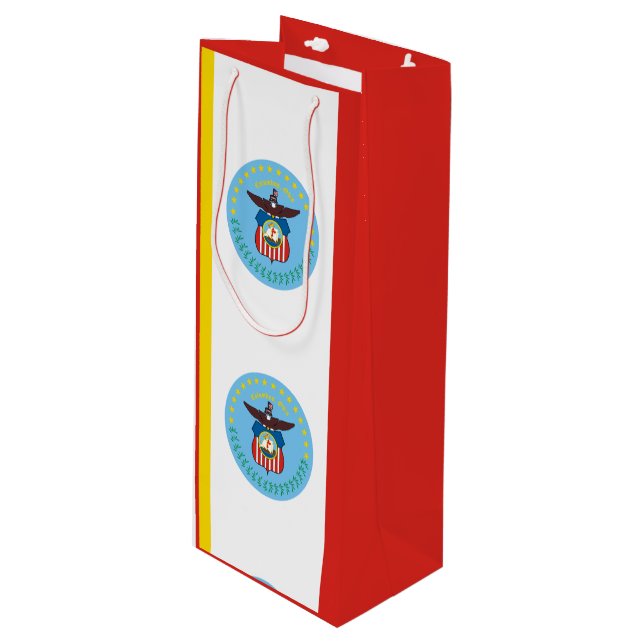 Flagge von Columbus, Ohio Weinbeutel Geschenktüte Für Weinflaschen (Vorderseite Schrägansicht)