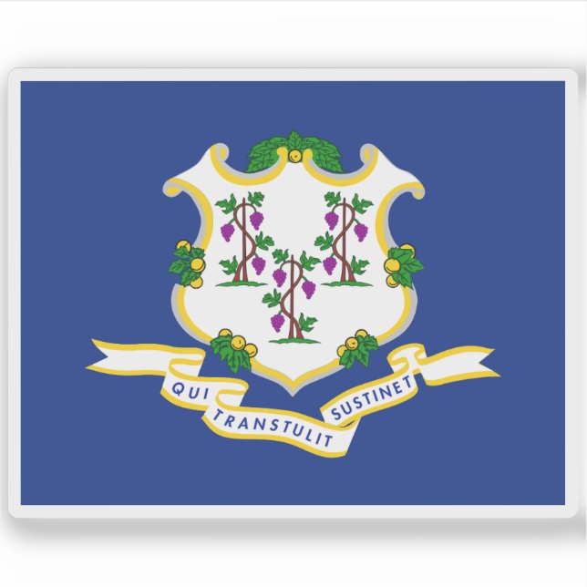 Flagge von Connecticut Aufkleber (Vorderseite)