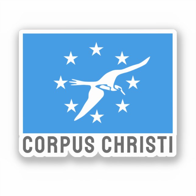 Flagge von Corpus Christi, Texas Aufkleber (Vorderseite)