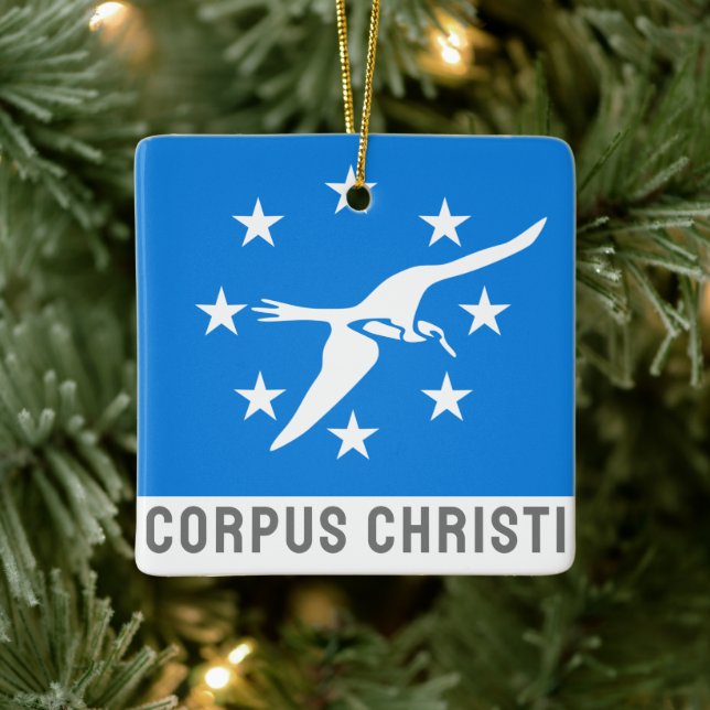 Flagge von Corpus Christi, Texas Keramikornament (Baum)