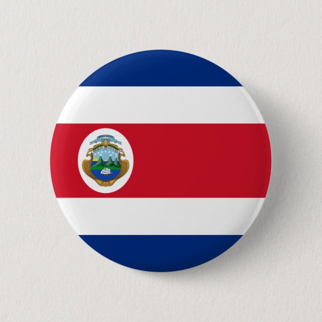 Flagge von Costa Rica auf Button-/Knopf-Abzeichen Button (Vorderseite)