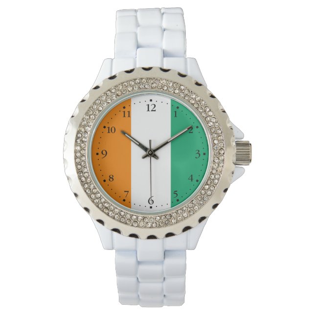 Flagge von Côte d'Ivoire Armbanduhr (Vorderseite)