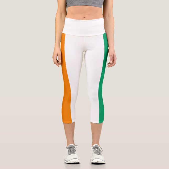 Flagge von Côte d'Ivoire Capri Leggings (Vorderseite)