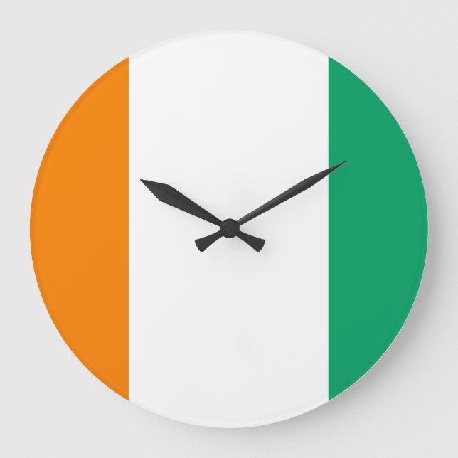 Flagge von Côte d'Ivoire Große Wanduhr (Vorderseite)