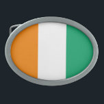 Flagge von Côte d'Ivoire Ovale Gürtelschnalle<br><div class="desc">Patriotische Flagge der Elfenbeinküste.</div>