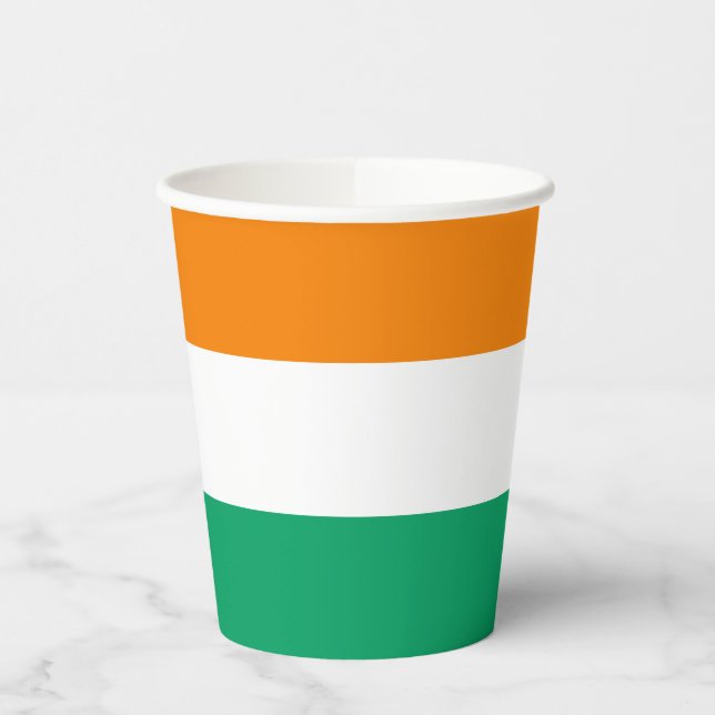 Flagge von Côte d'Ivoire Pappbecher (Links)