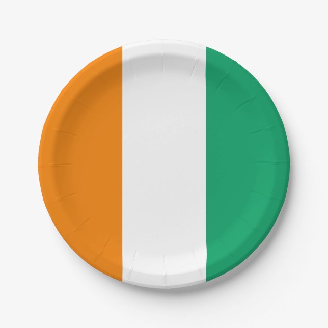 Flagge von Côte d'Ivoire Pappteller (Vorderseite)