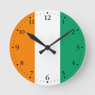 Flagge von Côte d'Ivoire Runde Wanduhr
