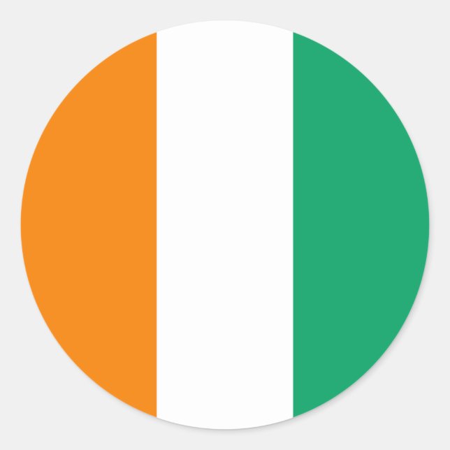 Flagge von Côte d'Ivoire Runder Aufkleber (Vorderseite)