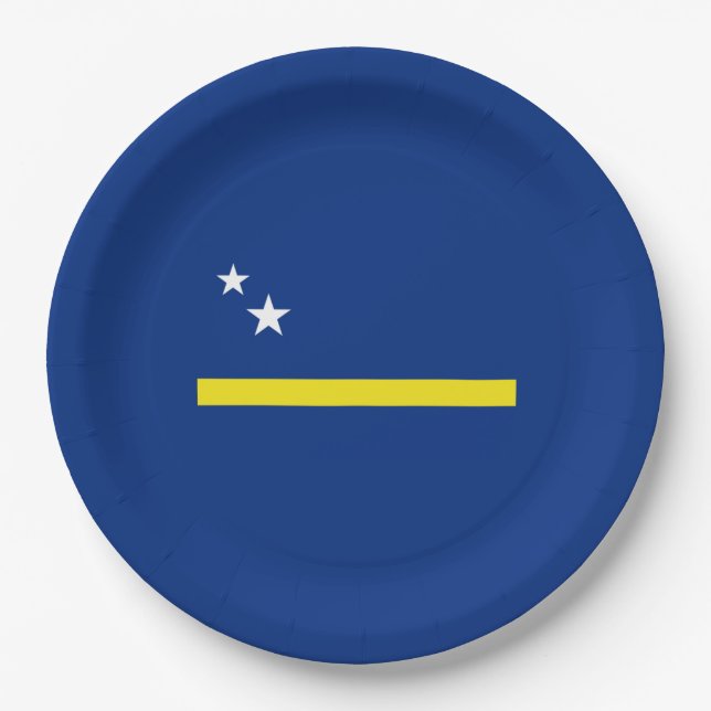 Flagge von Curaçao Pappteller (Vorderseite)