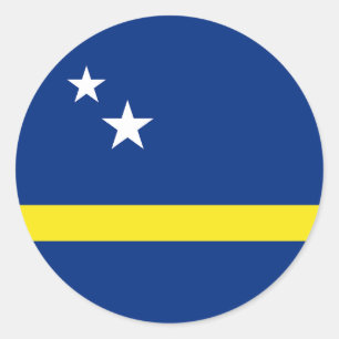 Flagge von Curacao Runder Aufkleber