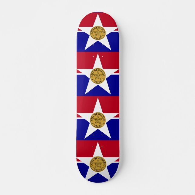 Flagge von Dallas, Skateboard von Texas (Vorne)