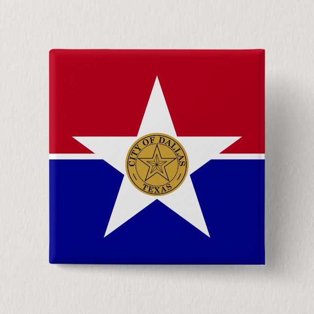 Flagge von Dallas (Texas) Button (Vorderseite)