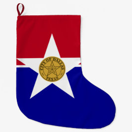 Flagge von Dallas (Texas) Großer Weihnachtsstrumpf