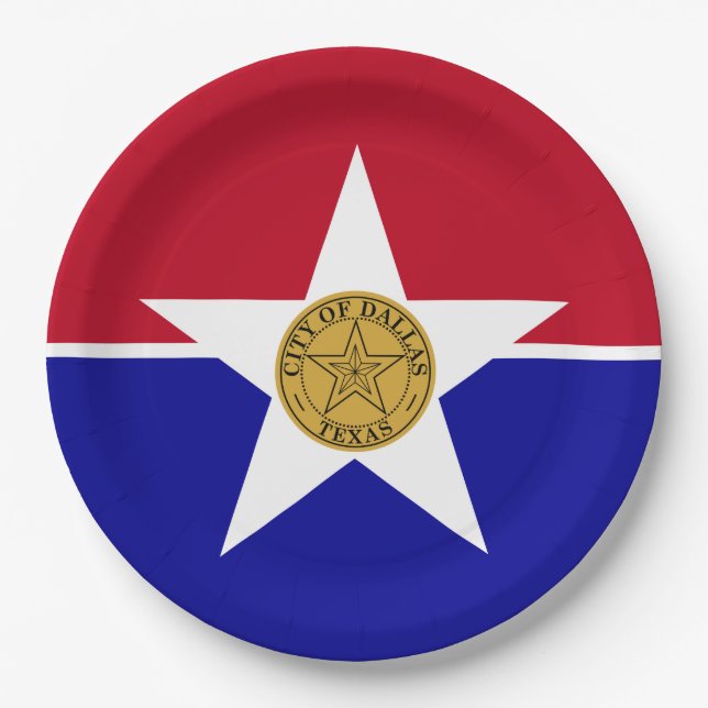 Flagge von Dallas (Texas) Pappteller (Vorderseite)
