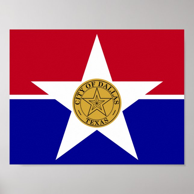 Flagge von Dallas, Texas Poster (Vorne)