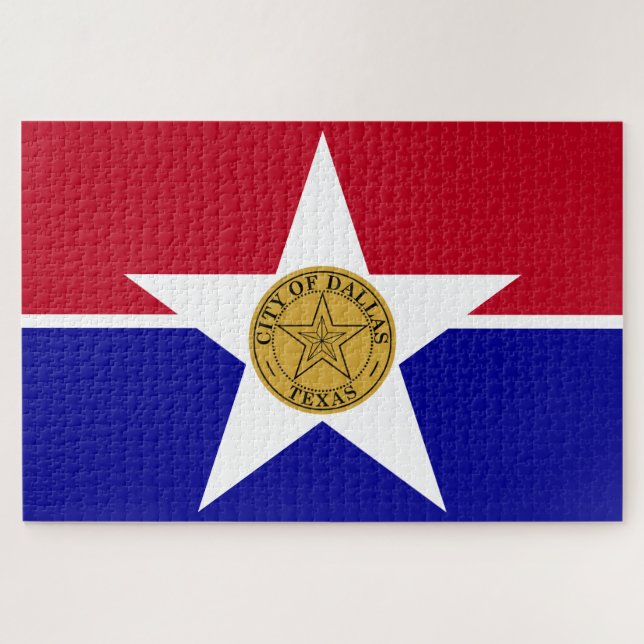 Flagge von Dallas (Texas) Puzzle (Horizontal)