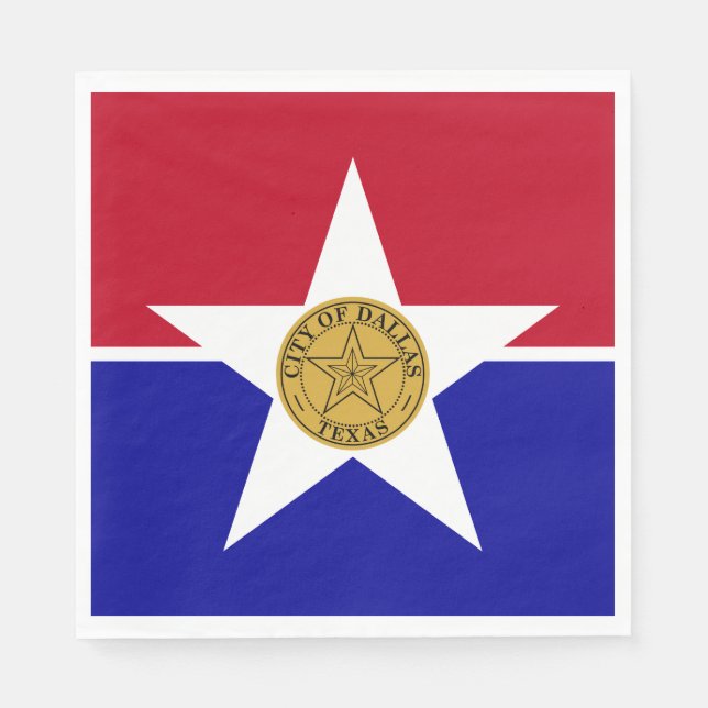 Flagge von Dallas (Texas) Serviette (Vorderseite)
