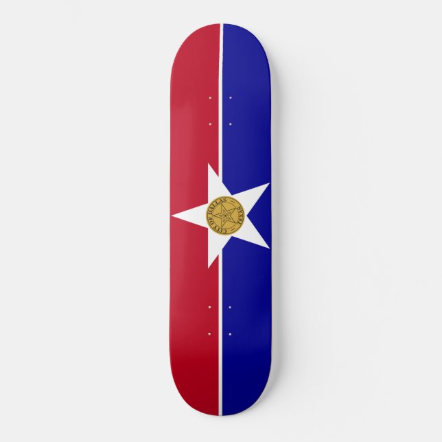 Flagge von Dallas (Texas) Skateboard (Vorderseite)