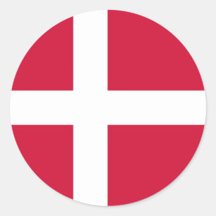Flagge von Dänemark-Aufkleber Runder Aufkleber