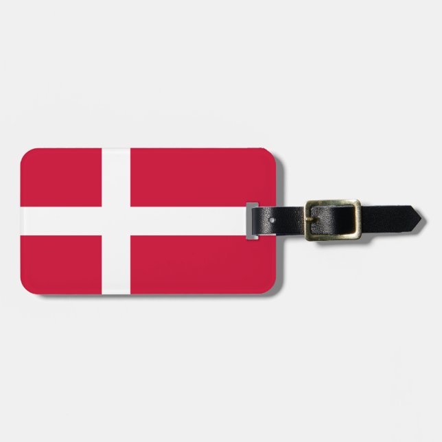 Flagge von Dänemark-Gepäckanhänger mit Lederband Gepäckanhänger (Vorderseite horizontal)